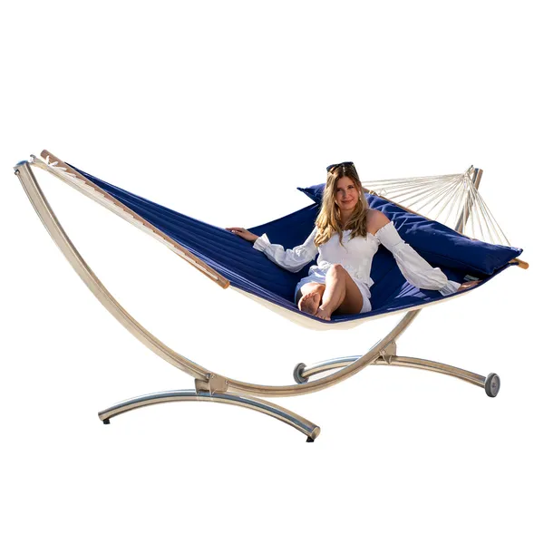 Familien-Stabh&auml;ngematte American-Hammock-Lifestyle Ocean mit Edelstahltgestell Royal Deluxe
