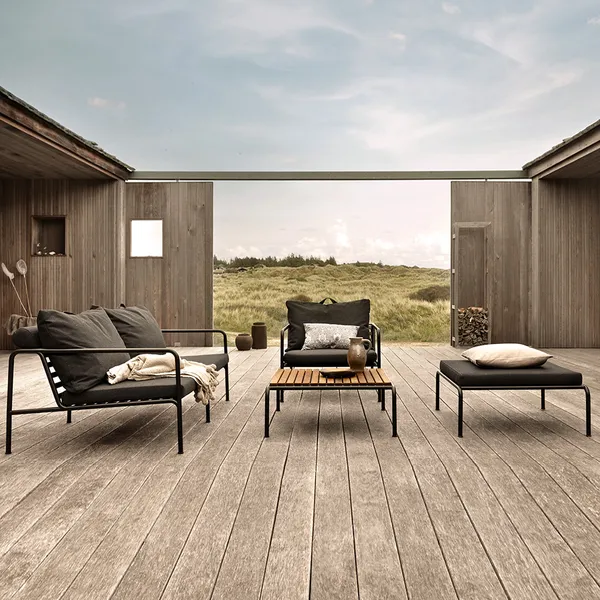 Houe AVON Set 2-Sitzer, Loungesessel und Ottoman Char mit Loungetisch