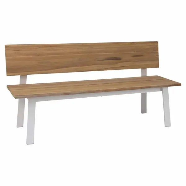 Stern Bank Sam Aluminium wei&szlig; mit Belattung Teak FSC&reg;-zertifiziert