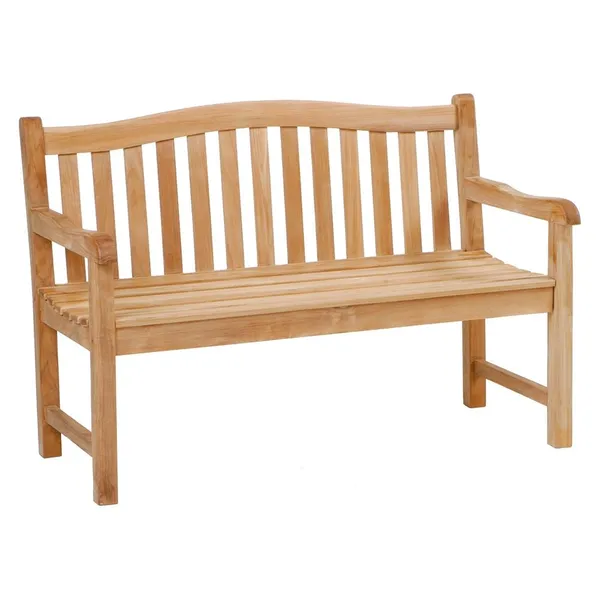 Zebra Pagodenbank 130 cm Massives Teak, 2-Sitzer, Edelstahlbeschl&auml;ge