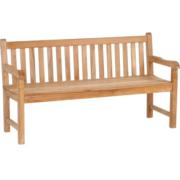 Zebra Landhausbank 130 cm Massives Teak, 2-Sitzer, Edelstahlbeschl&auml;ge