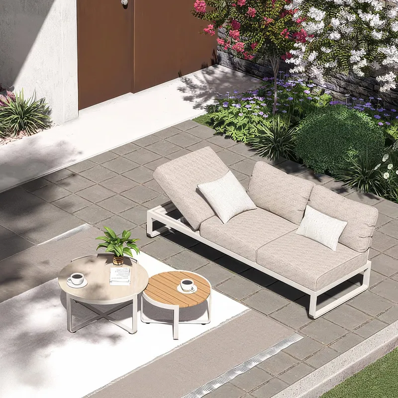 Zebra Fly Loungeset 3-teilig mit 3-Sitzer light taupe Alu mit 2-er Tischset