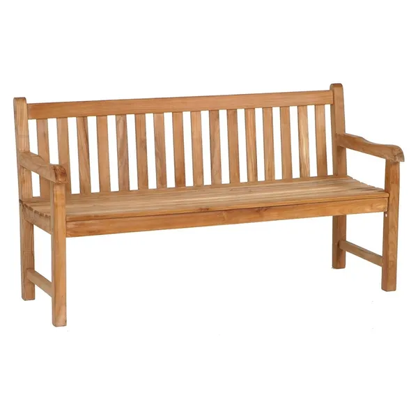 Zebra Landhausbank 160 cm Massives Teak, 3-Sitzer, Edelstahlbeschl&auml;ge