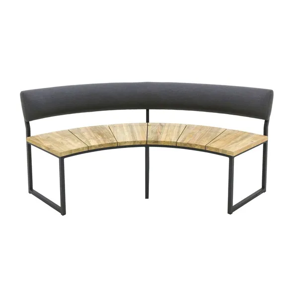 Zebra Onyx Alu Bank Aluminiumgestell graphite, recyceltes Teak geb&uuml;rstet, wasserdichtes Tuvatextil, turmalin grey