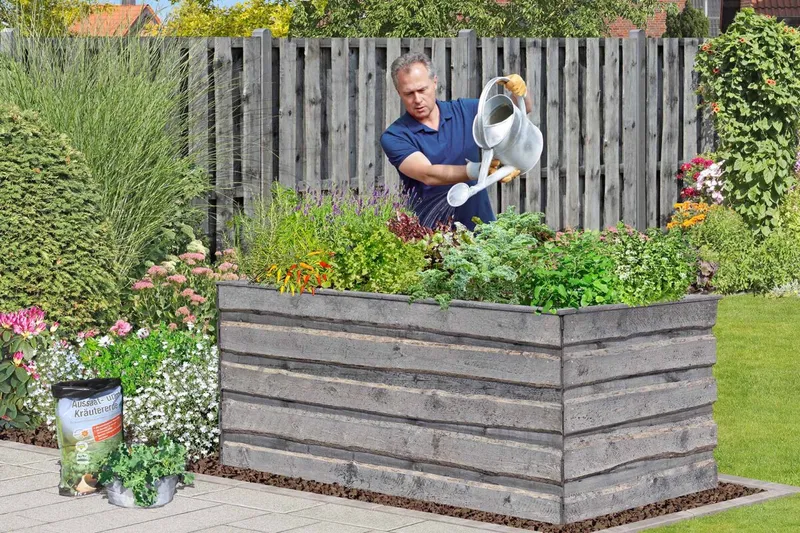 Hochbeet NATURA XL 94x184x82cm grau