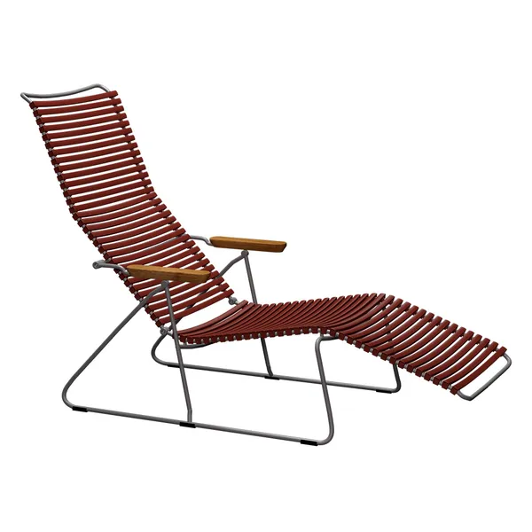 Houe CLICK Sunlounger - Liege mit verstellbarer R&uuml;ckenlehne - Paprika