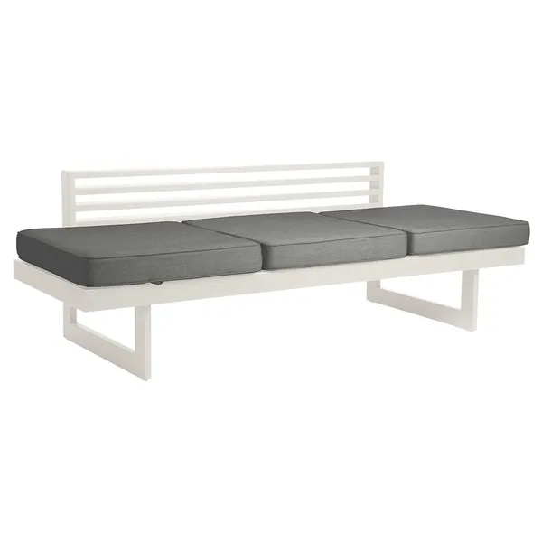 Stern NEW HOLLY DINING Bank/Liege Alu wei&szlig; mit Textilen silber und Auflage seidengrau