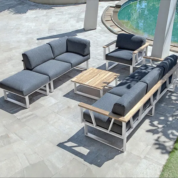 Zebra Gartenm&ouml;bel-Set Belvedere 2 Lounge Tuva tweed grey inkl. Schutzh&uuml;lle