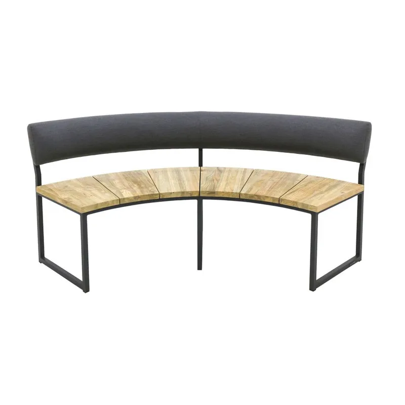 Zebra Onyx Alu Bank Aluminiumgestell graphite, recyceltes Teak geb&uuml;rstet, wasserdichtes Tuvatextil, turmalin grey
