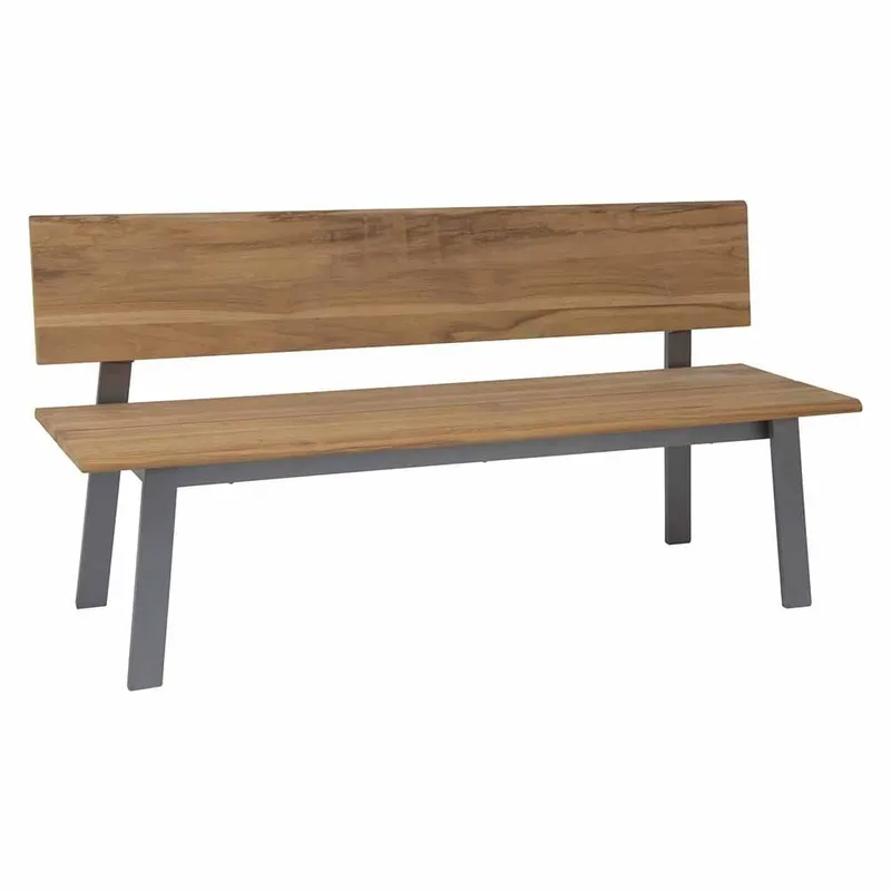 Stern Bank Sam Aluminium graphit mit Belattung Teak FSC&reg;-zertifiziert