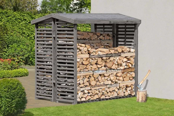 Kaminholzregal FLAMMO BIG L, grau