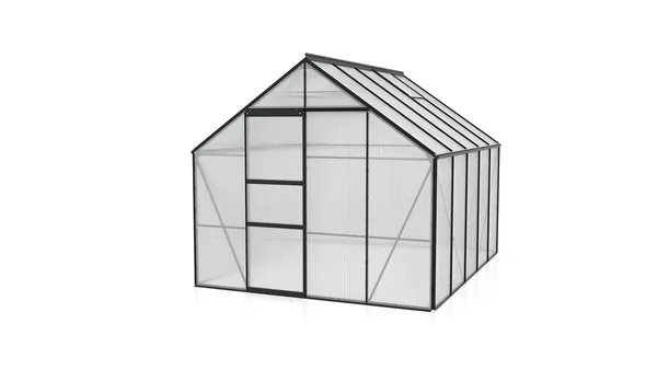 Vitavia Gewächshaus Merkur 8300 inkl. 2 Dachfenstern - 8,3 m² -schwarz-6 mm Hohlkammerplatten