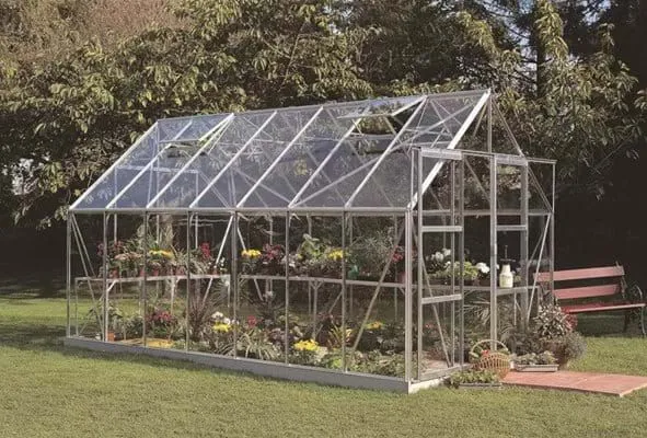 Juliana Gewächshaus Magnum -4,46 x 2,57 m - 11,5 m² (Gr. 3)-alu-natur-3 mm Sicherheitsglas